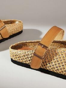 Solecia Women's Slip-On Thick Soled Mule Loafers, Casual Spring/Autumn Shoes For Christmas - Light brown - View 7