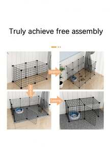 6/8/10pcs Mesh Panels Can Be Freely Assembled Into Pet Fences, Cat Cages, Dog Cages, Hamster Cages, Rabbit Cage Accessories, Suitable For Small Pets Like Cats And Small Dogs, And Can Also Be Used To Assemble Shoe Racks Or Shelves. - one-size - View 4