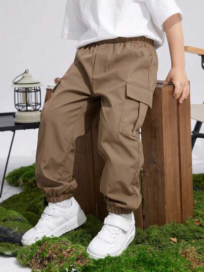 Tween Boy Oversized Cargo Pocket Loose Casual Utility Pants, Suitable For Commuting, School, Daily Wear, Travel, Sports, Spring/Summer/Autumn/Winter