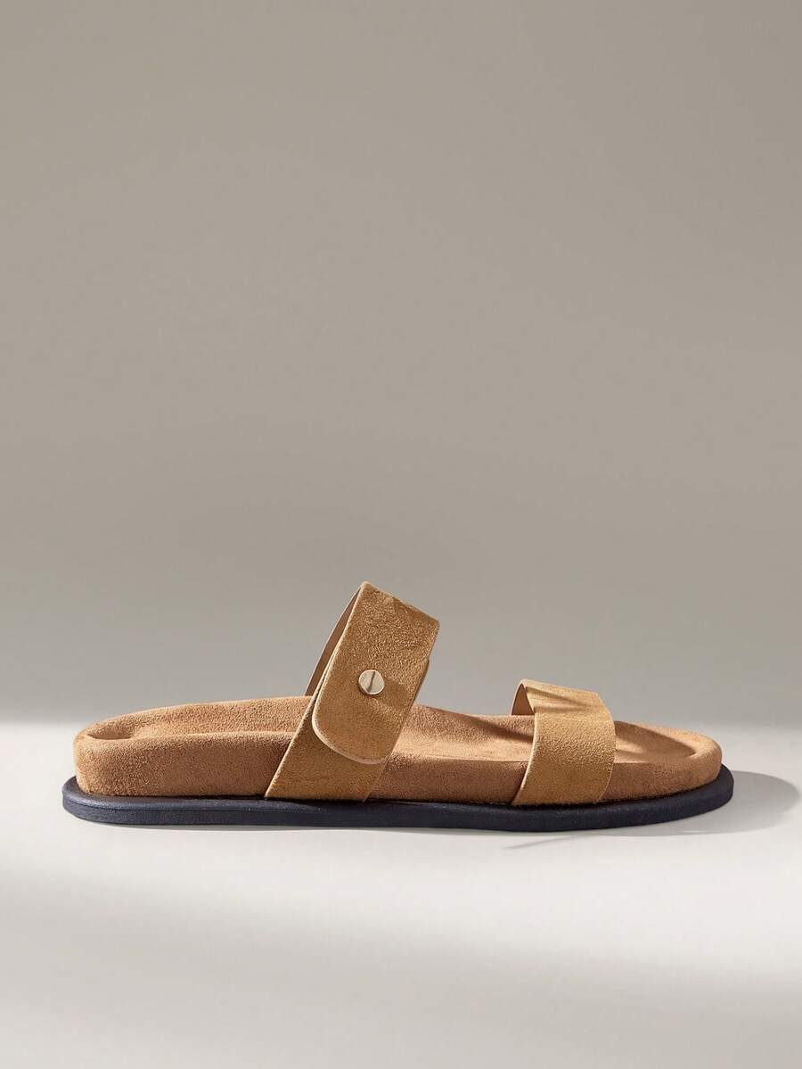 Solecia Women Shoes Women's Fashion Brown Comfort Flat Boken Beach Sandals Women's Flat Sandals Summer - Brown - View 1