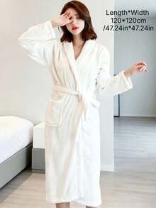1pc Men's Bathrobe Robe Home Robe Bathrobe Nightgown Men And Women Women's Extras Bathrobe Bath Wash Leisure Home Folk Massage Shop Beauty Salon Self-Use Gift - Multicolor - View 4