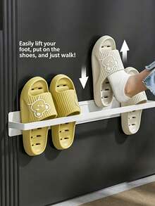 Magnetic Suspended Shoe Rack Made Of Carbon Steel Material, No Drilling Required, Wall Mounted Shoe Rack, Entrance Slipper Rack, Storage Rack, Towel Rack, Shoe Storage, Slipper Sorting Rack, Magnetic Shoe Rack, Saves Space, Simple Dustproof, Sturdy And Durable, Fashionable And Beautiful, Easy To Assemble And Disassemble, Portable And Easy To Use, Suitable For Living Rooms, Bedrooms, Bathrooms, Entrances, Offices, Homes, Multi-Layer Storage, Holiday Gifts, Christmas Gifts, Ramadan Gifts. - Multicolor - View 7