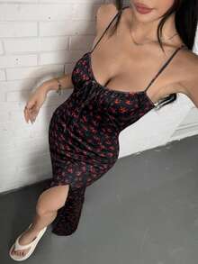 Muchica 女士印花系带性感约会派对吊带裙 - 彩色 - 查看 6