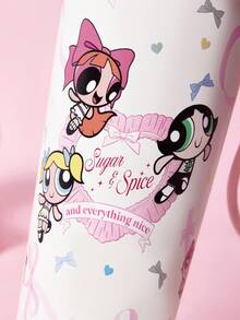 THE POWERPUFF GIRLS X SHEIN 真空保溫不鏽鋼杯，防漏蓋，適用於熱飲/冷飲，適合大多數杯架 - 棕色 - 查看 8