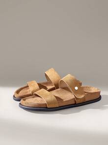 Solecia Women Shoes Women's Fashion Brown Comfort Flat Boken Beach Sandals Women's Flat Sandals Summer - Brown - View 2