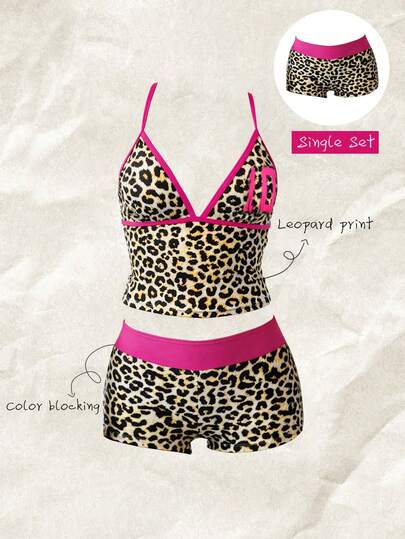 Elavelle Slip da bagno donna a vita alta con stampa casuale e effetto patchwork, adatto per primavera/estate