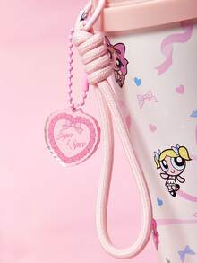 THE POWERPUFF GIRLS X SHEIN 真空保溫不鏽鋼杯，防漏蓋，適用於熱飲/冷飲，適合大多數杯架 - 棕色 - 查看 9