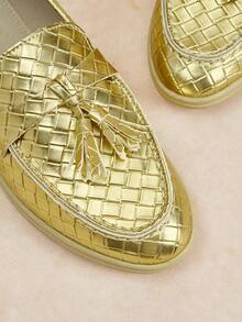 Rosivie Zapatos planos casuales y versátiles para niños, adecuados para uso diario - Dorado - Ver 12