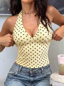 DrmWander Women's Casual Polka Dot Print Camisole Top, Summer - Multicolor - View 3