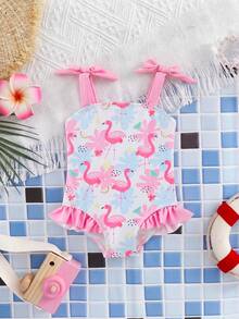 SHEIN Infant/Baby GirlMinimalist Printed One-Piece Swimsuit - Multicolor - View 7