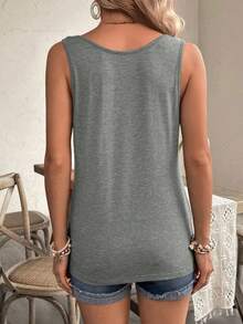 SHEIN Top de lactancia informal de unicolor para maternidad, verano - Gris Oscuro - Ver 2