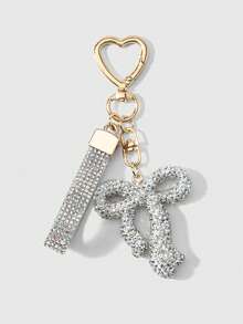 ROMWE Kawaii 1 Ins Sweet And Versatile Multi-Color Shiny Soft Ceramic Rhinestone Colorful Bow Nylon Wristband DIY Love Keychain Bag Pendant Pendant, Holiday Gift - Multicolor-9 - View 14