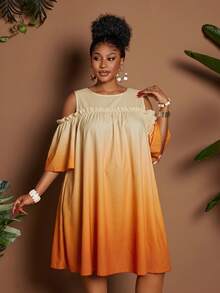 Maweii Summer Off-Shoulder Round Neck Cartoon Floral Casual Vacation Dress - Multicolor - View 6