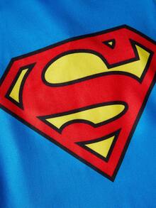 SUPERMAN X SHEIN 1 Piece Of Patterned Printed Pet Vest, Cat Clothes, Dog Clothes, Size XXS-XXXXL, Extra Small, Extra Large, Logo, Cool. - Blue - View 4