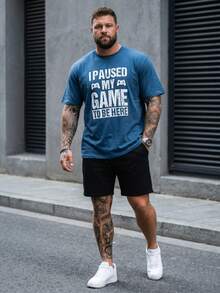 DRIVNCORE Men Plus Slogan Graphic Tee - Navy Blue - View 3