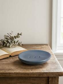 Haus Hana 1Pc Minimalist Ceramic Soap Dish, Made Of Smooth Ceramic With Solid Color Finish, Features Drain Holes To Keep Soap Dry, Prevents Water Buildup, Ideal For Bathroom, Kitchen, Hotel And Daily Home Use. - multicolor - View 6