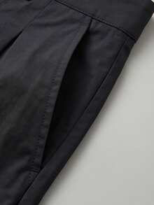 Manfinity Hypemode Men's Solid Color Pocket Wide Leg Loose Cropped Pants - Black - View 7