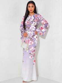 Modelyn Women's Elegant Bell Sleeve Backless Tie Waist Fishtail Hem Dress - White - View 1