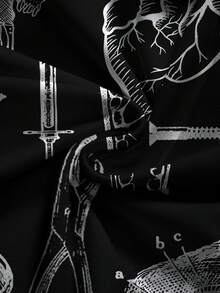 ROMWE Grunge Punk Gothic Dark Mysterious Dinnerware Sexy Asymmetrical Shoulder T-Shirt For Women - Black - View 4