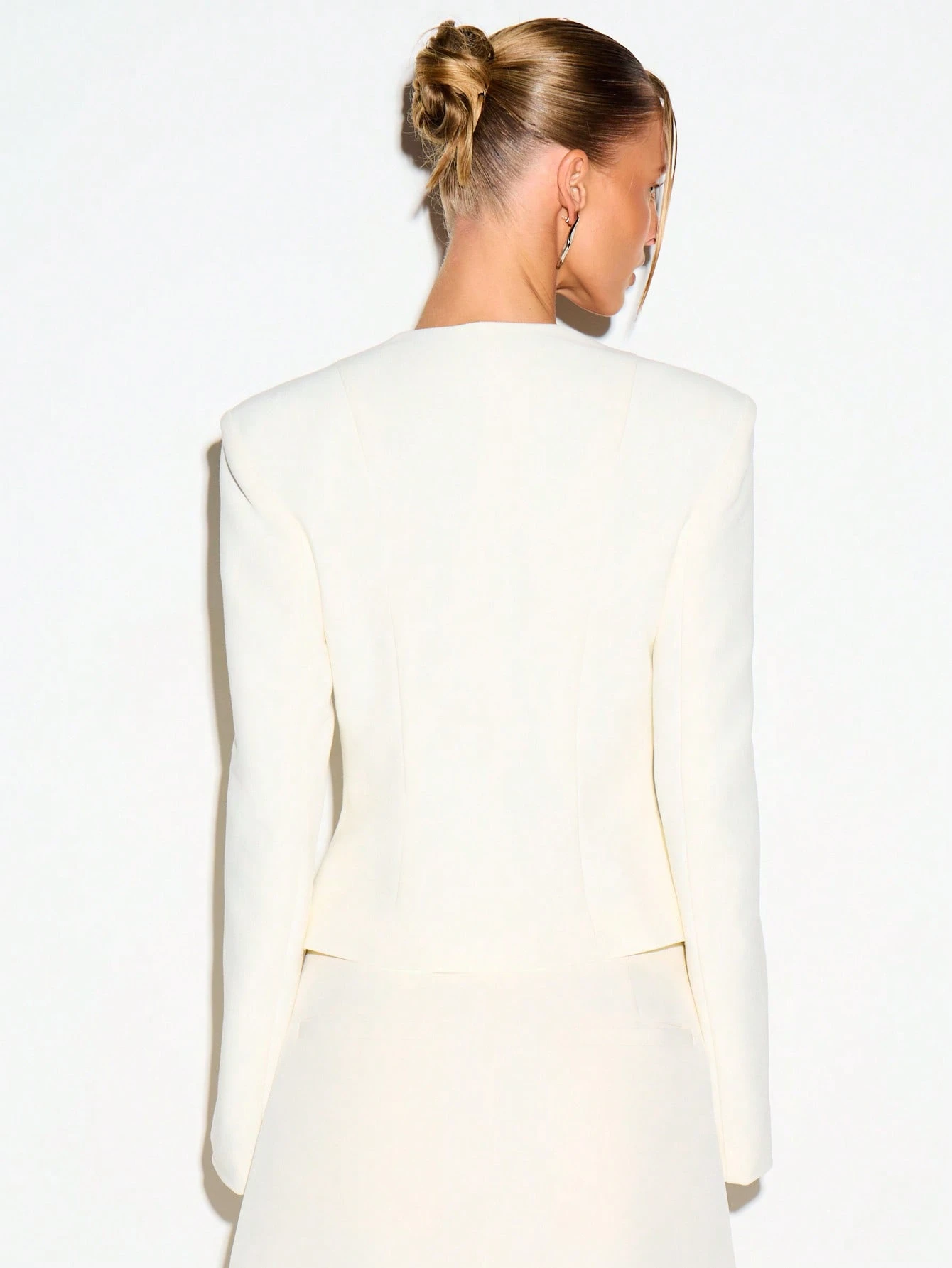 KIZN Lace-Up Blazer With Metal Eyelet And Structured Shoulders