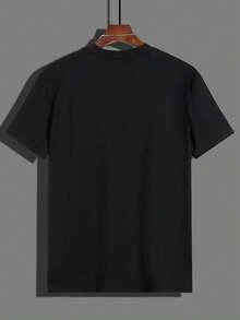 Manfinity Dauomo Plus Size Men's Lion Print Round Neck Short Sleeve Casual T-Shirt, Summer - Multicolor - View 3