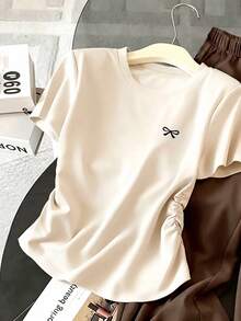 SHEIN 女士春夏新款可爱蝴蝶结印花两件套，休闲百搭 - 彩色 - 查看 4
