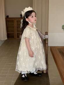DAZY Infant/Toddler Girls' Casual Party Banquet Korean Style Formal Dress - Apricot - View 4