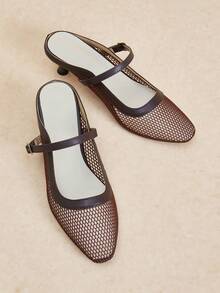 Rosivie Sepatu hak tinggi wanita model terbaru musim semi dan musim panas, desain ujung persegi kecil, nyaman dan simpel untuk liburan, sepatu hak tinggi wanita, wajib dimiliki untuk bepergian, kasual dan serbaguna. - Coffee Brown - View 8