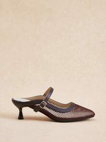 Rosivie Sepatu hak tinggi wanita model terbaru musim semi dan musim panas, desain ujung persegi kecil, nyaman dan simpel untuk liburan, sepatu hak tinggi wanita, wajib dimiliki untuk bepergian, kasual dan serbaguna. - Coffee Brown - View 9