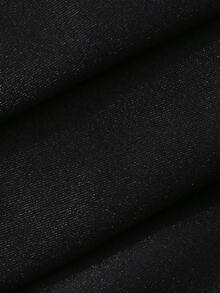 Livesso Vestido feminino de comprimento médio, primavera-verão, preto, para Dia de São Valentim, casamento, banquete, baile, gala, festa, moda, elegante, com atacadores, laço e bainha larga, para uso diário - Preto - Ver 8