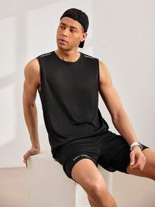 Driftmere 2026 New Men's 2 Pieces Sportswear Set, Essential Spring/Summer Fitness Gear, Includes Matching Shorts And Tank Top, Boyfriend Style Quick-Dry Activewear, Suitable For Workout,Daily Casual Vest,Sports Vest,Gym Vest Father's Day – A Fathers Day Gift Guide - Black - View 8