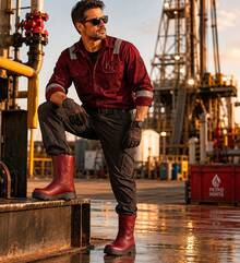 STORM Industrial Work Boot Wellington Type Of High Strength And Maximum Comfort - Vino - 查看 5