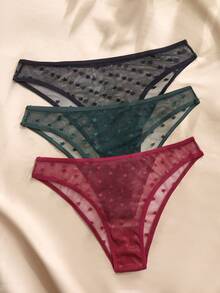 Charlaine 3pcs/Set Women Lace Panties - Multicolor - View 3