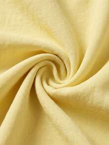 Auralis 2-Piece Set Women's Butter Yellow Summer Beach Holiday Elegant Linen Outfits,Square Scarf Hem Halter Top And Wide-Leg Pants Graduation Outfit Sets - Yellow - View 9