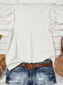 EMERY ROSE Women's Summer Textured Shirt, Versatile Vacation Off-White Boho Casual - White - View 2