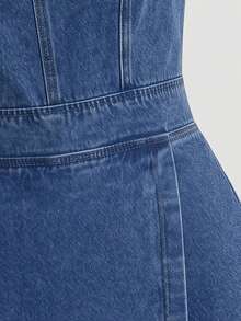 SHEIN MOD Moderiktig jumpsuit för vardagsbruk för kvinnor - Mediumtvätt - Visa 3