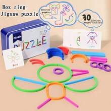 MINKOJA Kids Rings And Sticks Puzzle Building Toy, Colorful Geometric Connecting Blocks With Portable Tin Box, Early Educational Cognitive Learning Game, Pattern Matching Fine Motor Skill Toy For Toddlers - Multicolor - View 13