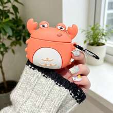1 3D Cute Alien Bluetooth Earphone Case, Compatible With Apple EarPods 1/2/3/4/Pro/Pro2, Featuring Beach Crab And Cute Spring Pig Designs - Multicolor - View 8