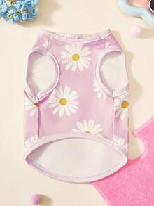 PETSIN 2pcs Multi-Color Daisy Flower Cute Print, Comfortable And Soft, No Shedding Pet Vest - Multicolor - View 6
