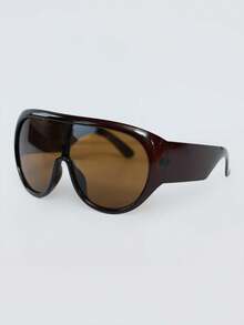 MUSERA Retro Large-Frame One-Piece , 1990s Sports Style Black-Frame - dark brown - View 2