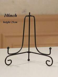 1Pc Craft Bracket Book Holder Photo Pedestal Bowl Picture Frame Black Iron Plate Rack Display Stand Easel - Black - View 9