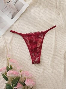 SHEIN MOD 5件装女士性感蕾丝丁字裤，舒适 - 彩色 - 查看 5