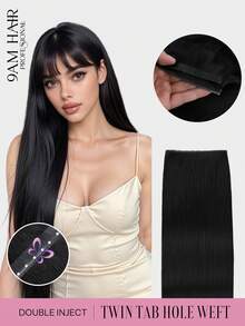 Tóc nối Remy dạng bướm không keo, hai lớp, đính hạt siêu nhỏ, tóc nối PU hai lớp liền mạch, không đường nối, đính hạt. - S1 - Xem 2