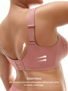LUVLETTE Plus 無線全罩式無縫側撐休閒內衣 Bralette 運動內衣 內著外穿 黏性基礎款 SizeFreedom 不透痕內褲 - 鏽棕色 - 查看 3