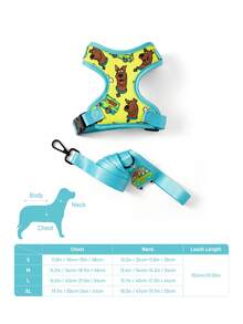 SCOOBY-DOO X SHEIN 一套卡通图案宠物旅行背带和牵引绳套装，多种尺寸可选，肩带长度可调节，适合猫、狗，适合户外探险和旅行。 - 綠色 - 查看 7
