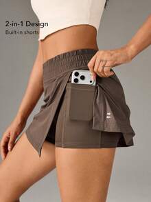 OutZeal Váy nữ ngoài trời, quần tập thể dục, quần short tích hợp chống thấm nước, quần dài ngoài trời. - Cà phê nâu - Xem 2
