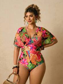 Travachic Plus Size Women Floral Print 2 In 1 Swimsuit Bathing Suits For Women Beach Outfit For Woman - Multicolor - View 4
