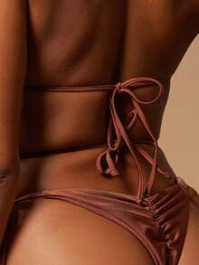 Hauture Quần bikini đá ngọc lam - màu nâu - Xem 5