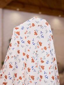 Serenescape Gaun Tidur Panjang Kasual Wanita untuk Liburan, Motif Bunga, Patchwork, dan Hem Berkerut - Aprikot - View 8