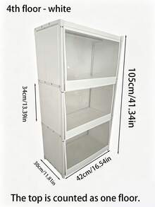 1pc Dustproof Storage Cabinet With Lid, Wardrobe, Bookcase, Storage Rack, Improves Space, Stable And Stylish, Easy To Assemble And Disassemble, Portable, Suitable For Living Room, Bedroom, Entrance, Office, Home, Multi-Layer Storage, Holiday Gift, Christmas Gift, Gift - Multicolor - View 8
